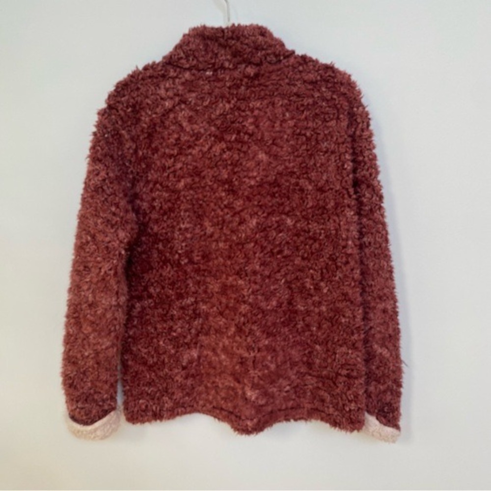 Weatherproof Vintage‎ Cranberry Faux Shearling Quarter Zip Pullover Teddy Fleece - Picture 7 of 8